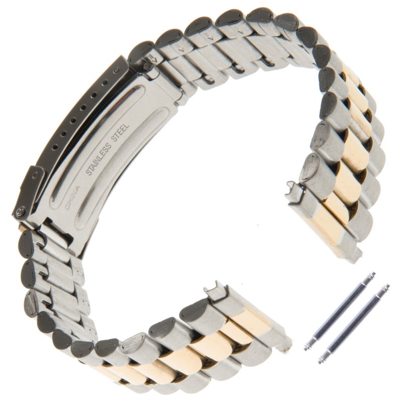 Gilden Unisex Non-Expansion 18-23mm Stainless Steel Watch Band 1536-TL (Two Tone) - Image 1